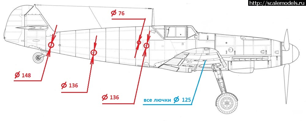 Чертеж мессершмитт 109 из потолочки