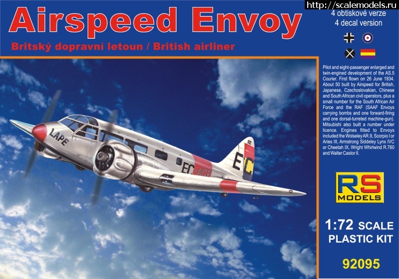 1480700576_92095aa.jpg : Airspeed AS.6J Envoy, RS Models, 1:72  