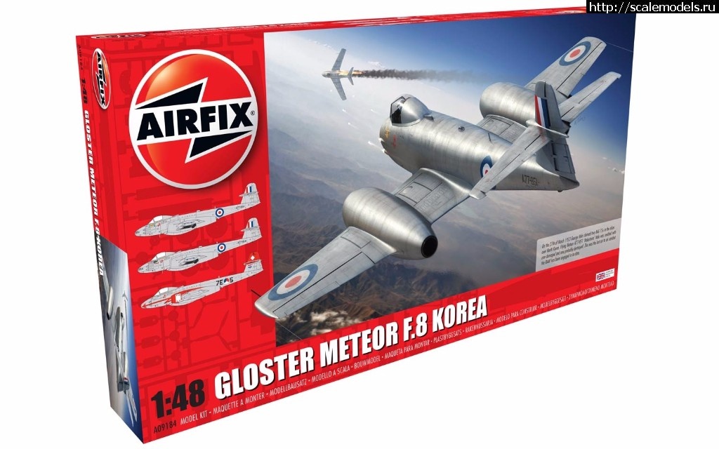 1487887747_a09184_gloster_meteor_f8_3d_box.jpg :  Airfix 1/48 Gloster Meteor F.8 Korean War -      