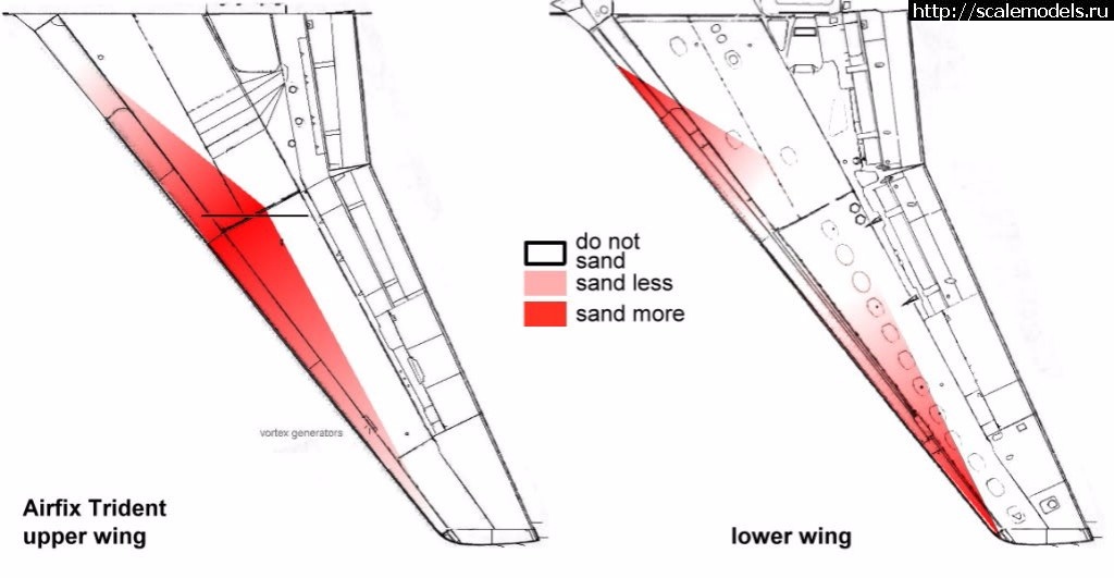 1488624487_Airfixwingshowingareastobesanded-off.jpg : 1/144 Airfix Trident 1C  