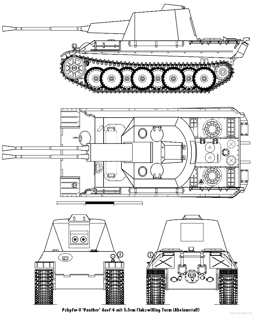 Чертеж танка Panther