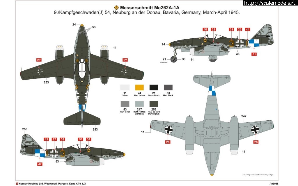 1490968630_a03088-layout-a.jpg :  Airfix 1/72 Messerschmitt Me 262A-1a Schwalbe  