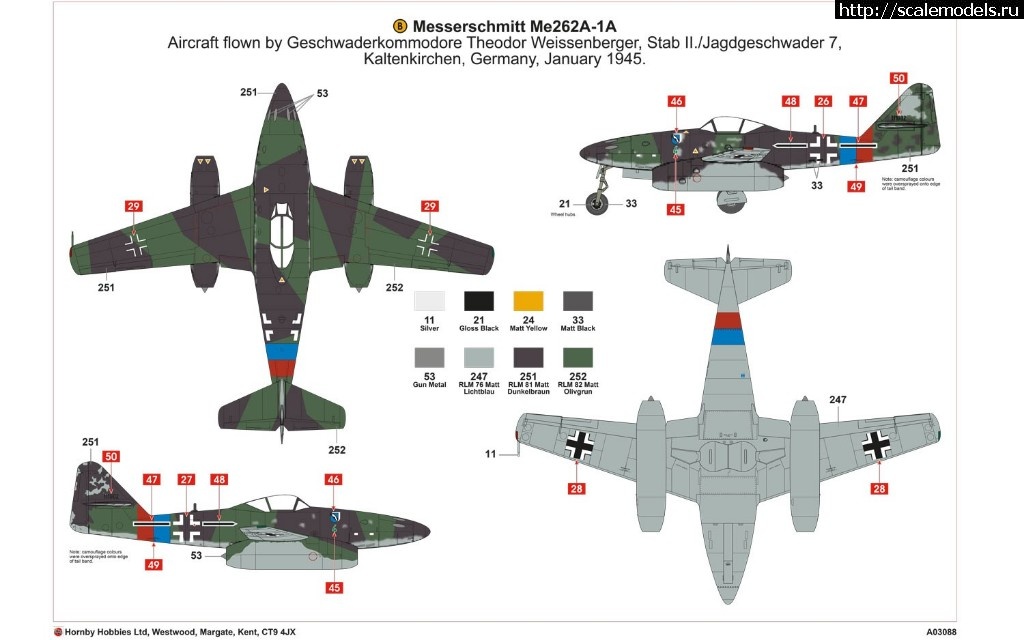 1490968660_a03088-layout-b.jpg :  Airfix 1/72 Messerschmitt Me 262A-1a Schwalbe  