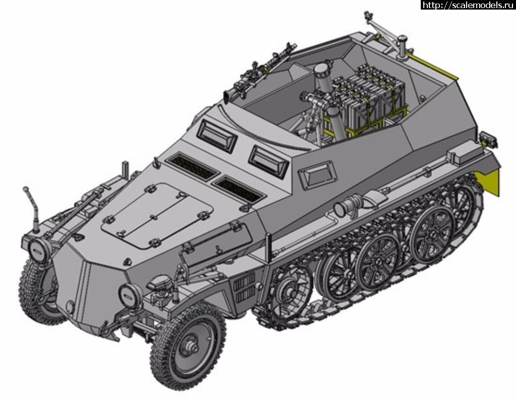 1492009127_l_DRA6858_MFU2.jpg :  Dragon 1/35 1/35 Sd.Kfz.250/7 Atle 8cm Mortar Carrier w/ Full Interior  