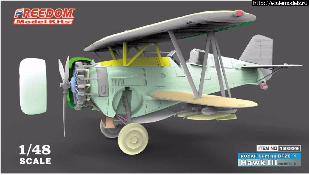 Freedom Model Kits опубликовал рендеры модели истребителя Curtis BF2C-1 Haw...