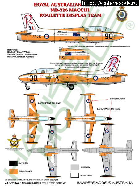 1496650877_AAF-062.gif : #1386025/ 1/72 Commonwealth CA-30 / Aermacchi MB.326H Roulletes  