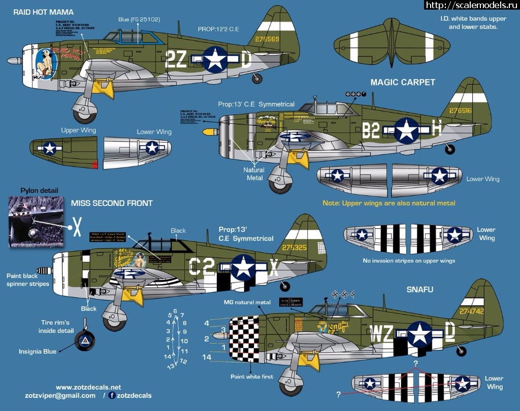 1498721259_19488649_1852131668383990_3538853867916041712_o.jpg :  Zotz Decals 1/24 Republic P-47D Thunderbolt Razorback  