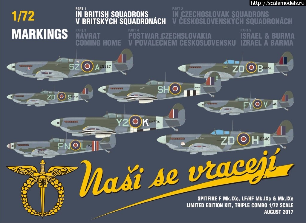 1501576210_20232113_1739538259394447_3281506579908277032_o.jpg :  Eduard 1/72 Spitfire Nasi se vraceji (triple combo limited edition)  