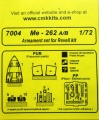  CMK 1/72 Me-262 A/B armament set for Revell kit