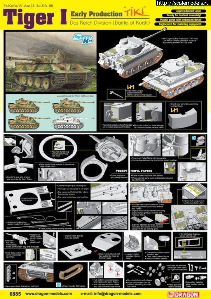 1514550105_l_DRA6885_MFU1.jpg :  Dragon 1/35 Tiger I Early Production TiKi Das Reich Division (Battle of Kharkov)  