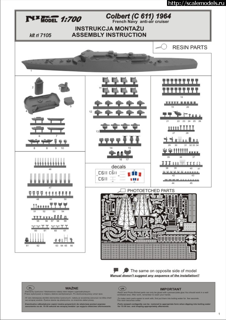 1531492308_7105_instr_01.jpg :  Niko Model 1/700   Colbert  