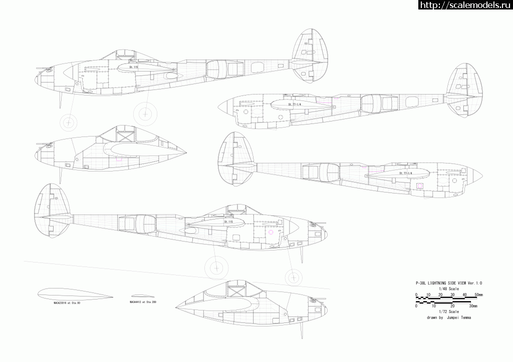 1537286054_p38side.gif : #1504933/ Lockheed P-38L Lightning 1/72 Hobby Boss  