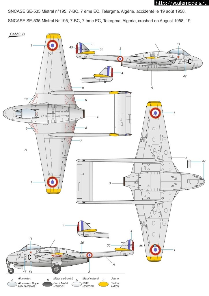 1546807989_FR0041_SNCASE-S-E-535-B.jpg :  Azur-Frrom 1/72 Sud-Est S.E. 535 Mistral  