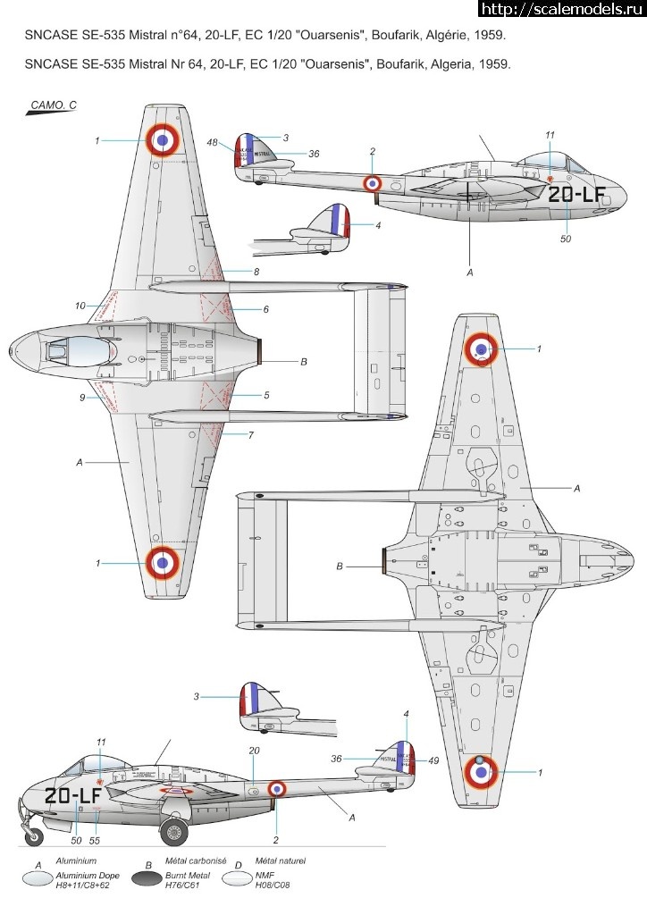 1546807989_FR0041_SNCASE-S-E-535-C.jpg :  Azur-Frrom 1/72 Sud-Est S.E. 535 Mistral  