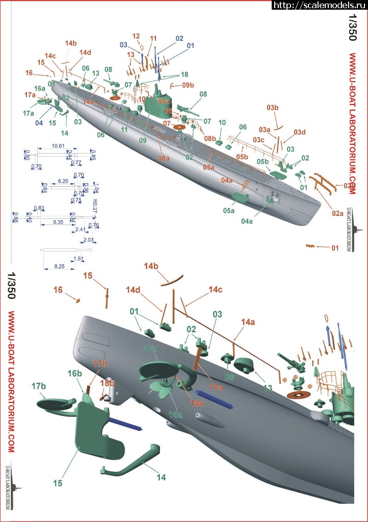 1555007428_208316_original.jpg : U-boat lab 1/350 Italian submarines Calvi, Finci and Tazzoli...   