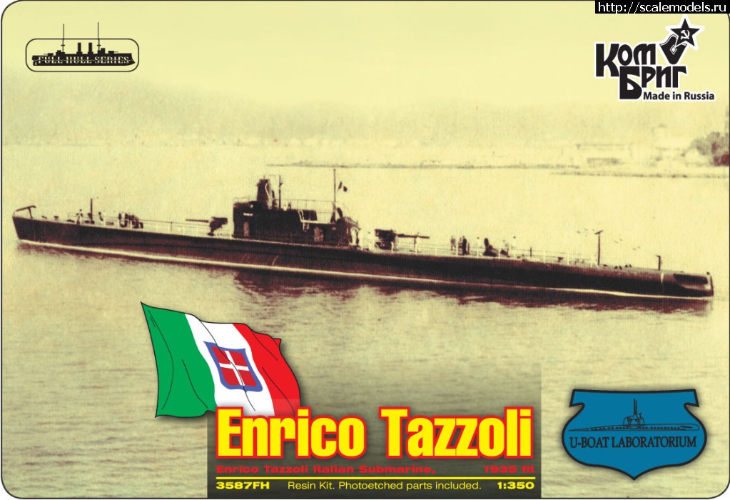 1555007445_209955_original.jpg : U-boat lab 1/350 Italian submarines Calvi, Finci and Tazzoli...   