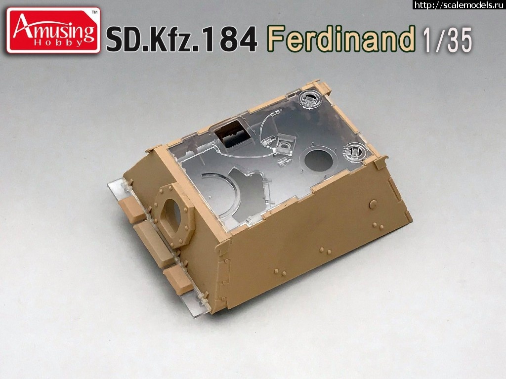 1559041842_61625531_2400723273481429_297236286916263936_o.jpg :  Amusing Hobby 1/35 Sd.Kfz. 184 Ferdinand & 16t Strabokran  