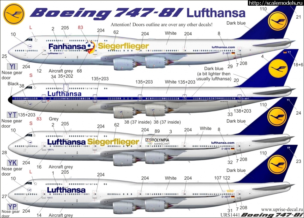 1579552453_paint.jpg :  UpRise:  Boeing 747-800i Lufthansa Zvezda 1:144  