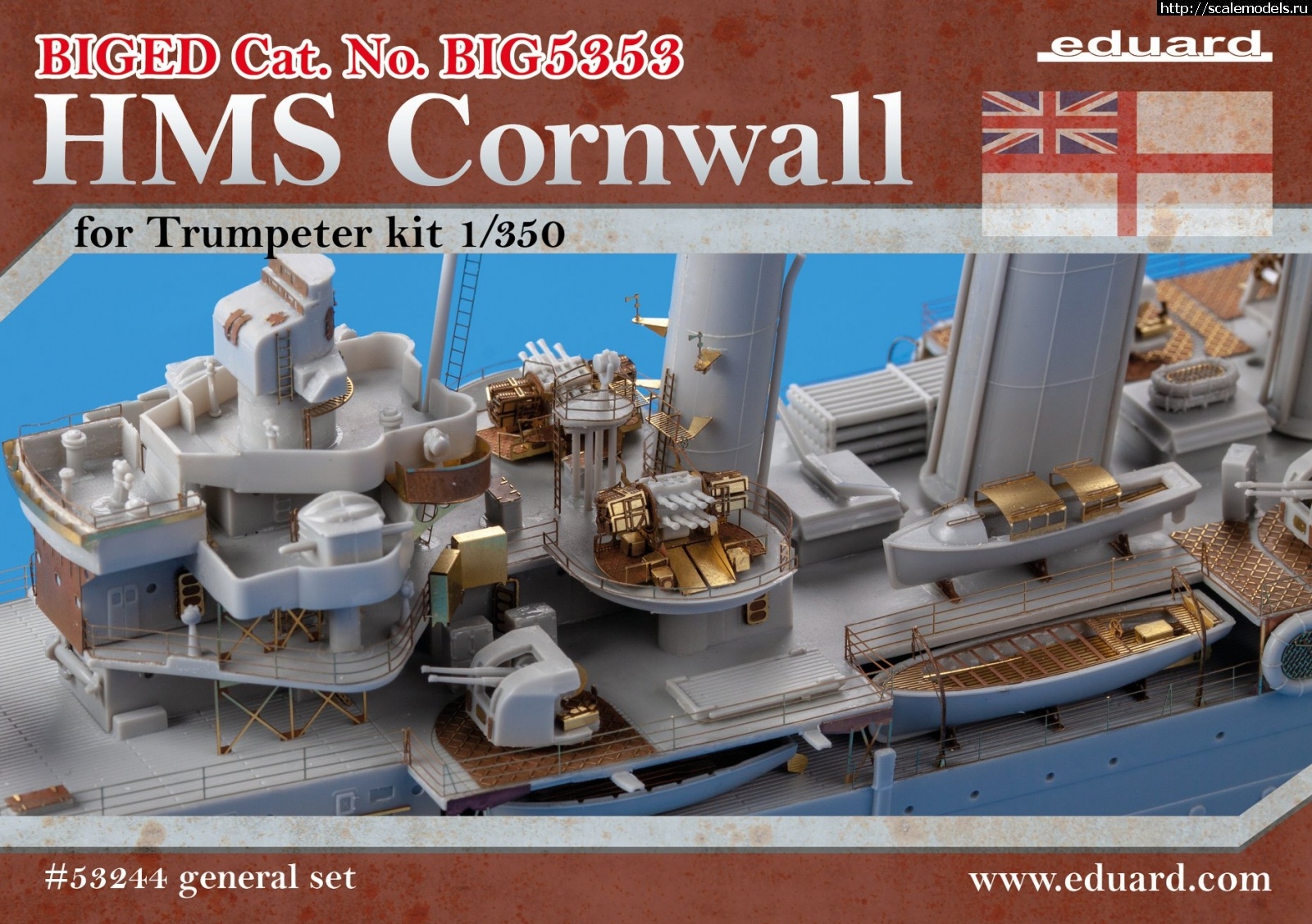 1582286678_87026393_3249575135057411_2108764058265059328_o.jpg :  Eduard 1/350 BIG ED    HMS Cornwall  