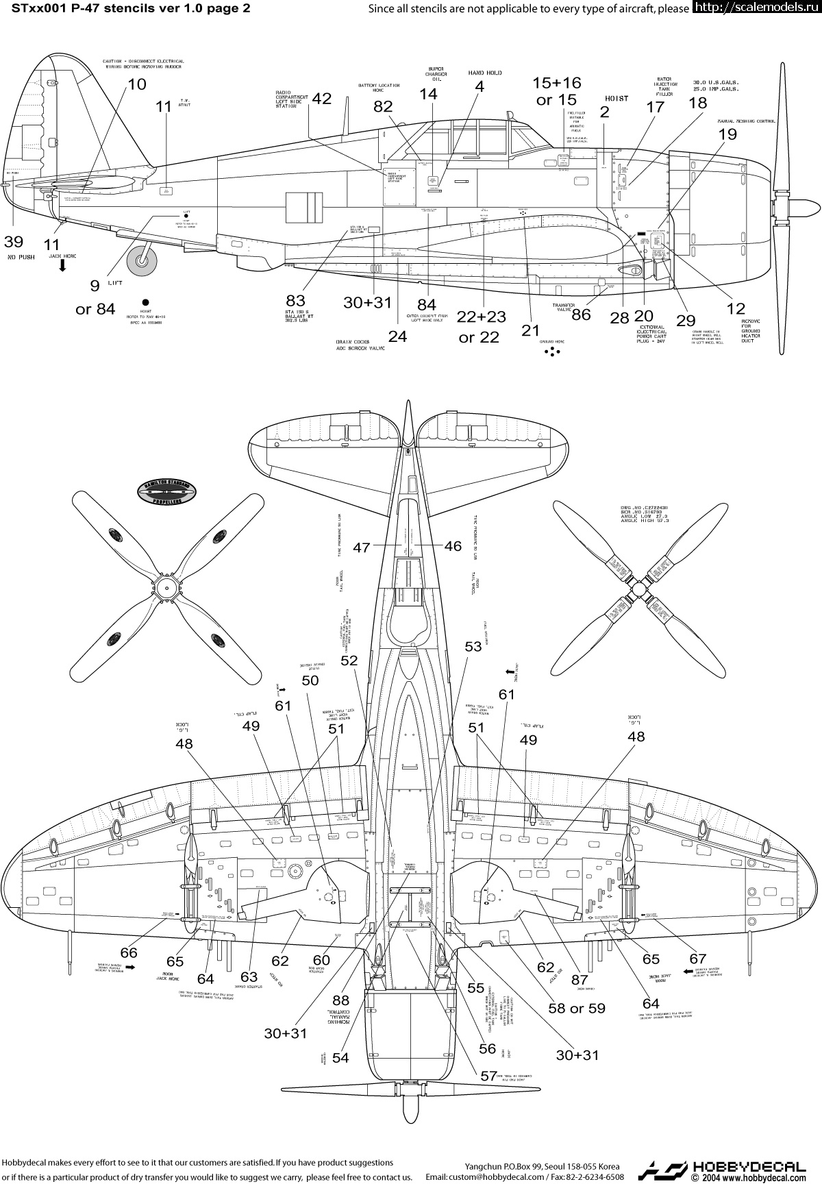 1601450841_decal-38-stxx001_p2.jpg : #1643929/ Tamiya 1/48 P-47D.Thunderbolt.   . 2.  