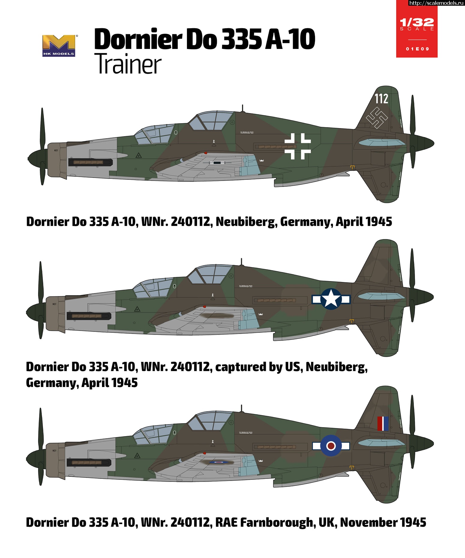 1604037350_122834151_2704207436495531_8508762901039999796_o.jpg :  Hong Kong Models 1/32 Dornier Do 335A-10  