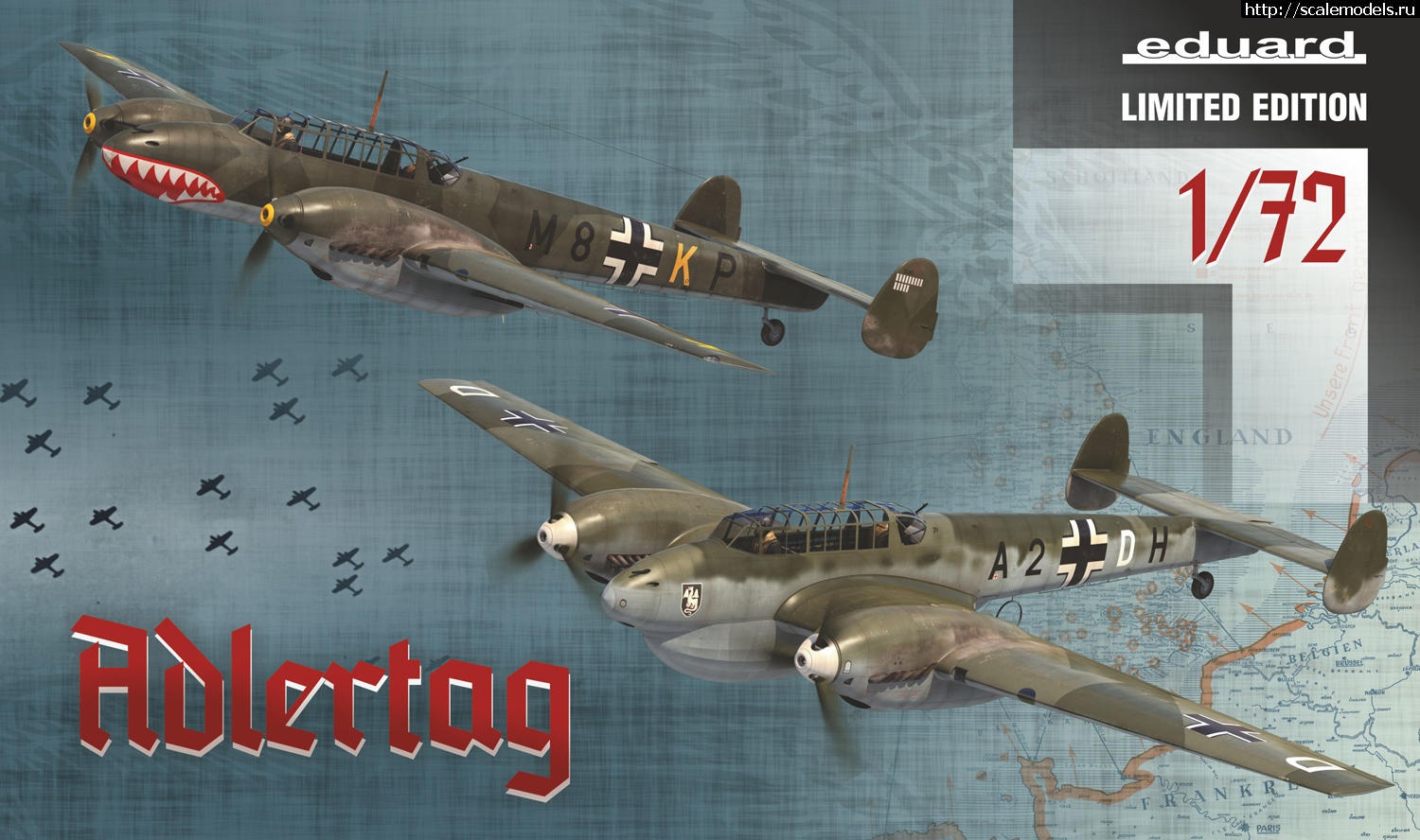 1604573675_adlertash.jpg :  Eduard 1/48  1/72 Messerschmitt Bf 110C/D Adlertag  