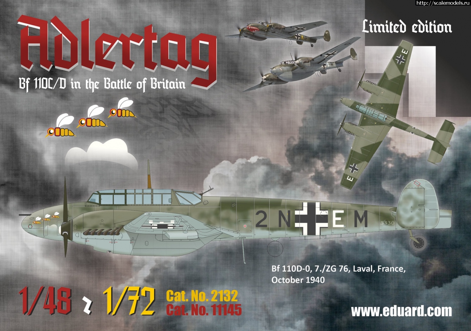 1604573771_123445273_3987468277934756_7440213706609624387_o.jpg :  Eduard 1/48  1/72 Messerschmitt Bf 110C/D Adlertag  