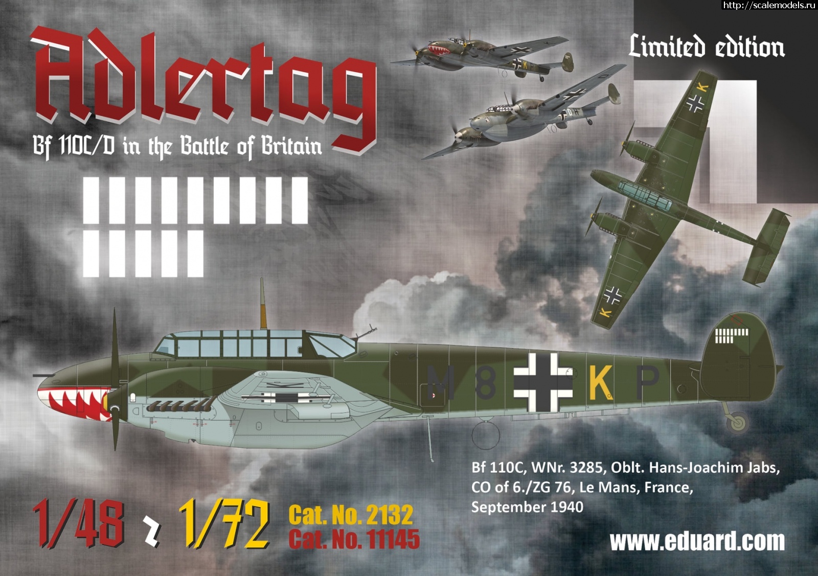 1604573773_123448083_3987468084601442_9158542374275225154_o.jpg :  Eduard 1/48  1/72 Messerschmitt Bf 110C/D Adlertag  