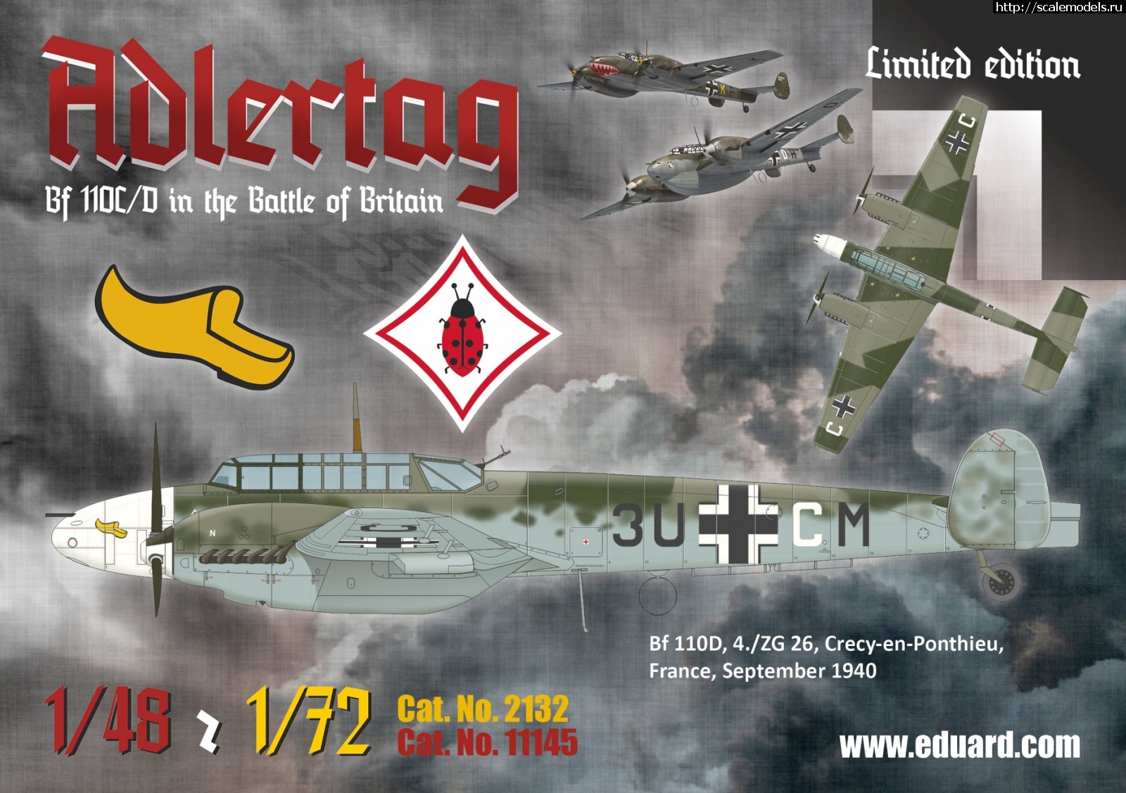 1604573783_123496370_3987467491268168_4546569886595453454_o.jpg :  Eduard 1/48  1/72 Messerschmitt Bf 110C/D Adlertag  
