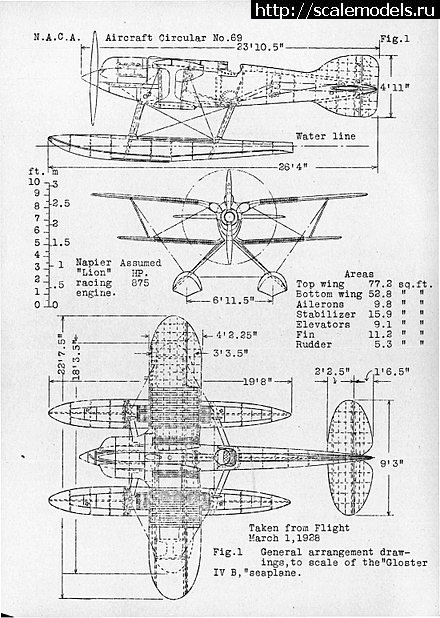 1621433276_440px-Gloster_IV_3-view_NACA_Aircraft_Circular_No-69.jpg : SCHNEIDER THROPHY Gloster IVB , -   ! !  