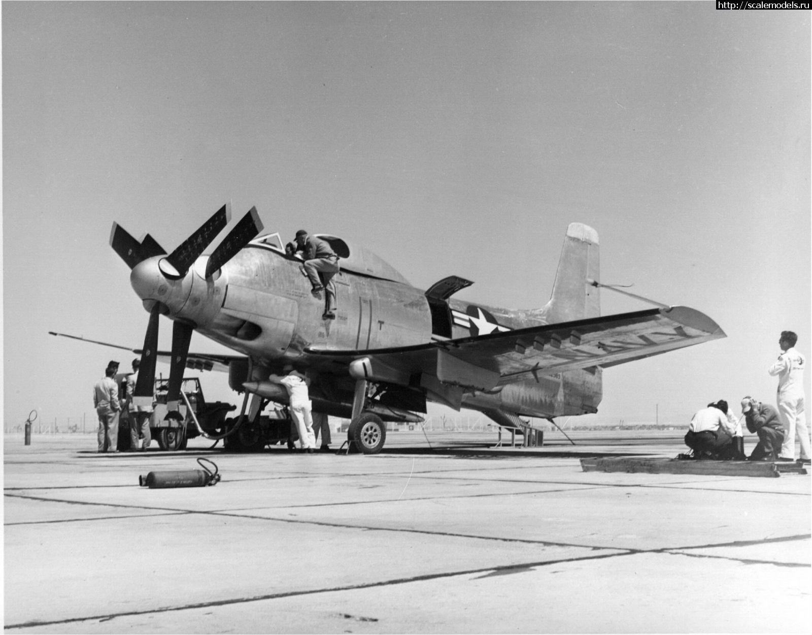 1622904832_Douglas_XA2D-1_at_Edwards_AFB_c1952.jpeg : #1689176/ DOUGLAS XA2D SKYSHARK 1/48 Clear Prop   