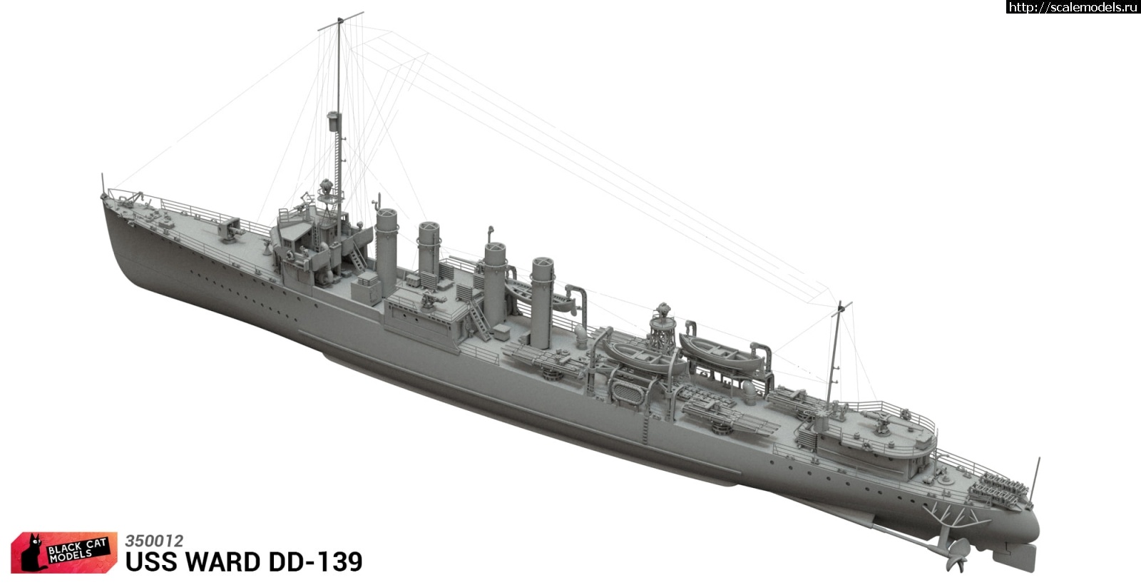 1638945840_264464631_407280090861376_8936027776449565225_n.jpg :  Black Cat Models 1/350  USS Ward DD-139  