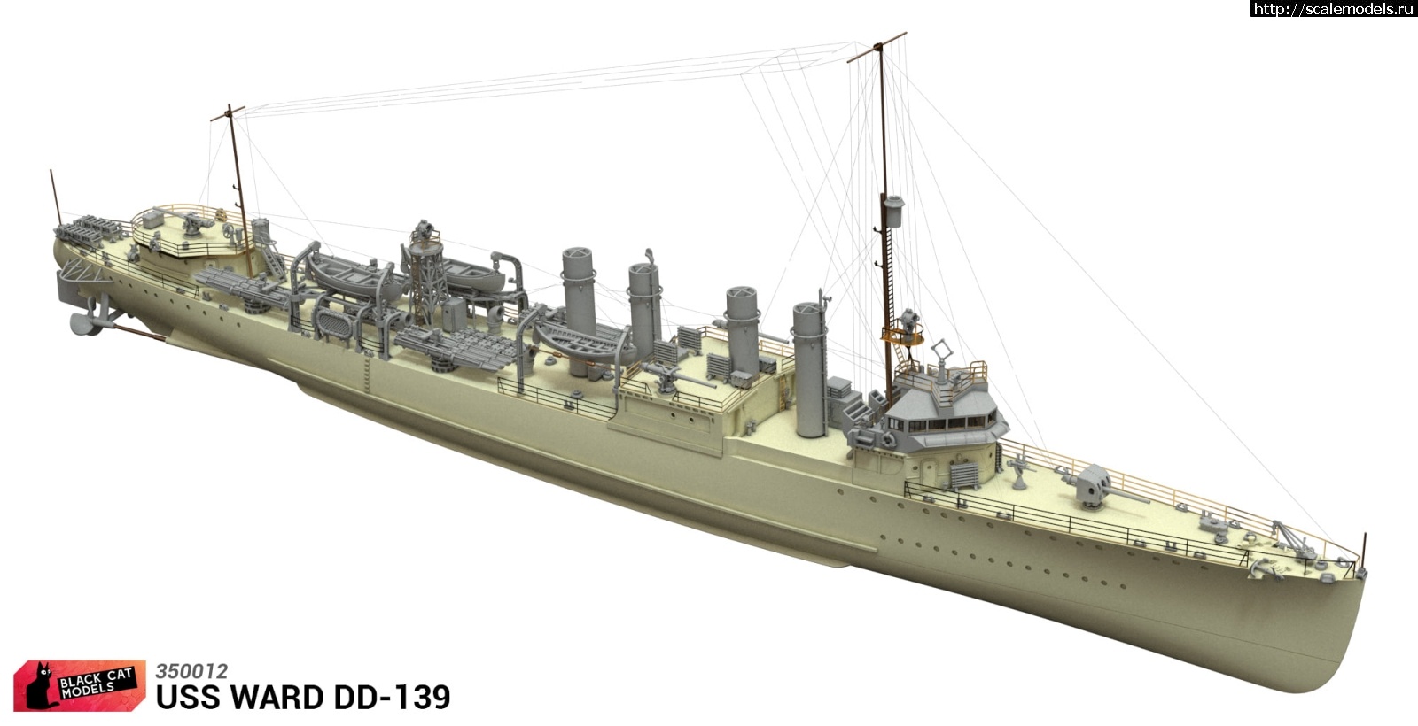 1638945841_265036772_407280190861366_9114230304382432767_n.jpg :  Black Cat Models 1/350  USS Ward DD-139  