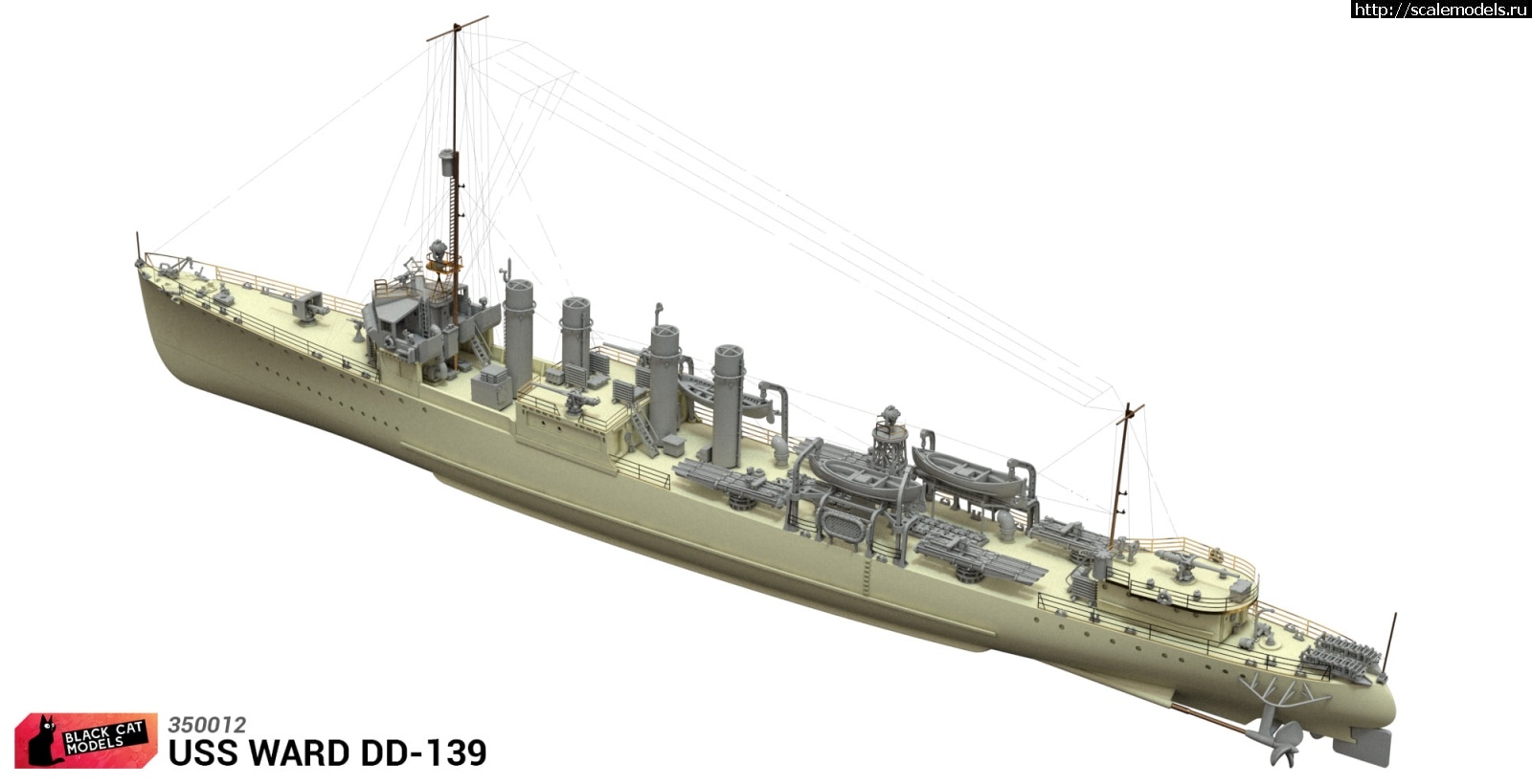 1638945842_265037027_407280167528035_6103954161872930534_n.jpg :  Black Cat Models 1/350  USS Ward DD-139  