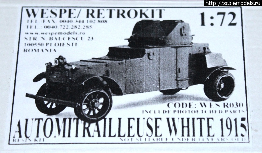 1644245823_IMG_0431.JPG : Automitrailleuse White 1915 Wespe/Retrokit 1/72 .  