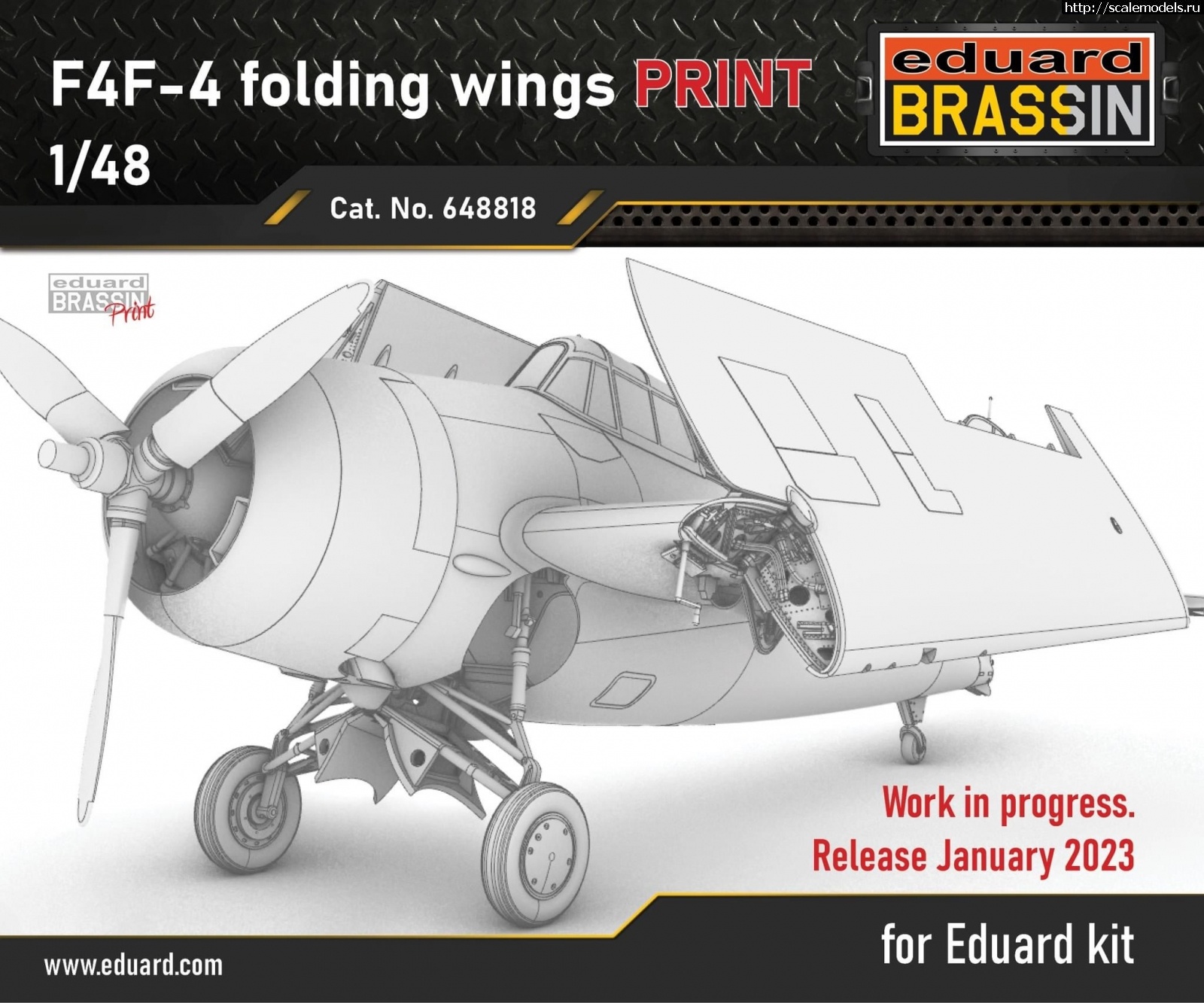 1668092583_26348F79-7962-4B78-9E01-F1519CB43625.jpeg :  Brassin 1/48 Grumman F4F-4 Wildcat folding wings set  