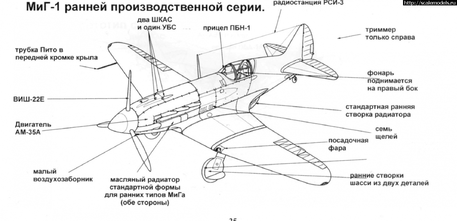 Чертеж самолета миг 3