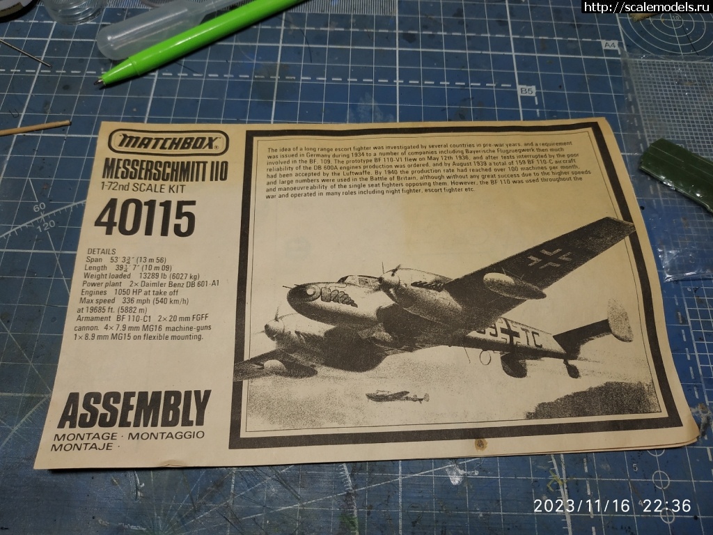 1701126932_CU9fqc47Q6A.jpg : Bf 110 1/72 Matchbox    