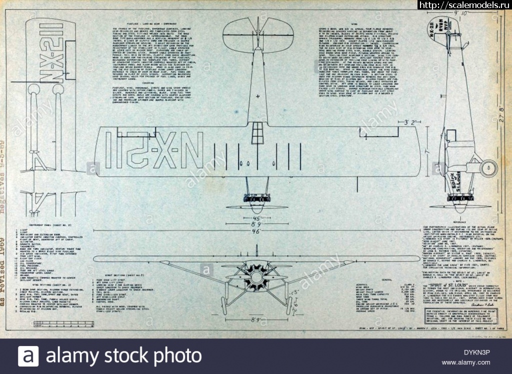 1731165744_1-escala-desenho-espirito-de-sao-luis-dykn3p.jpg : #1854642/ Revell 1/48 - Spirit of St. Louis  