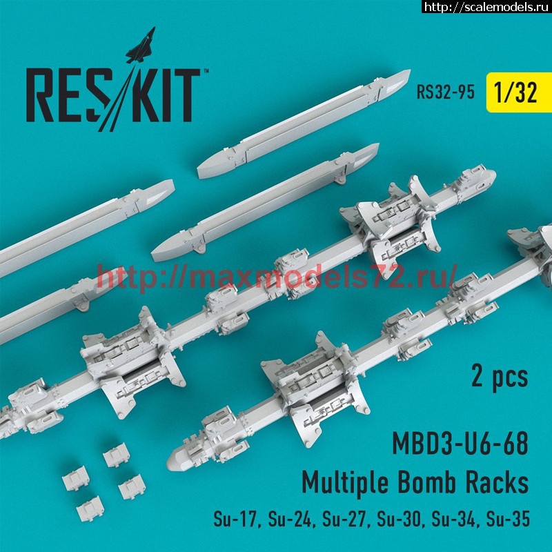 1734066961_RS32-0095.jpg :    Reskit RS32-0095 MBD3-U6-68 Multiple Bomb Racks.  