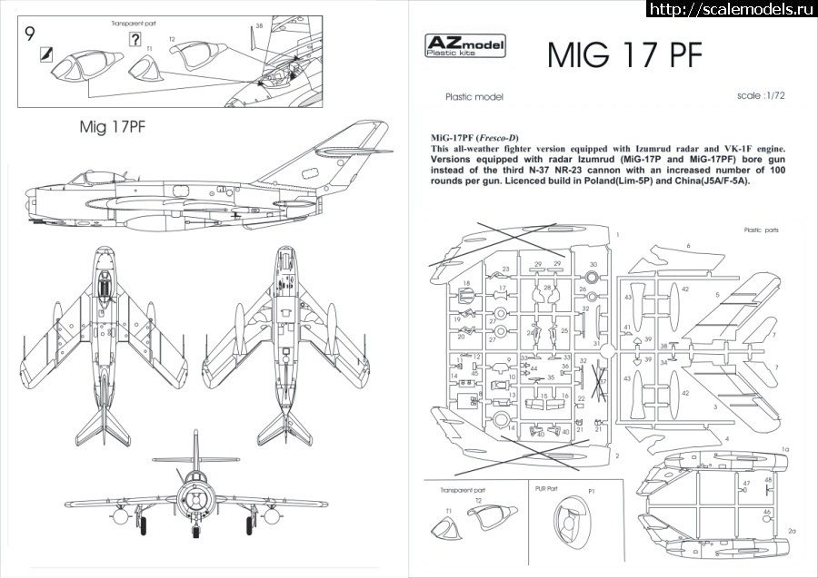 1342512231_Mig-17PF_planek1.jpg : #716996/  AZmodel 1/72 -17/Lim-5(#3476) -   
