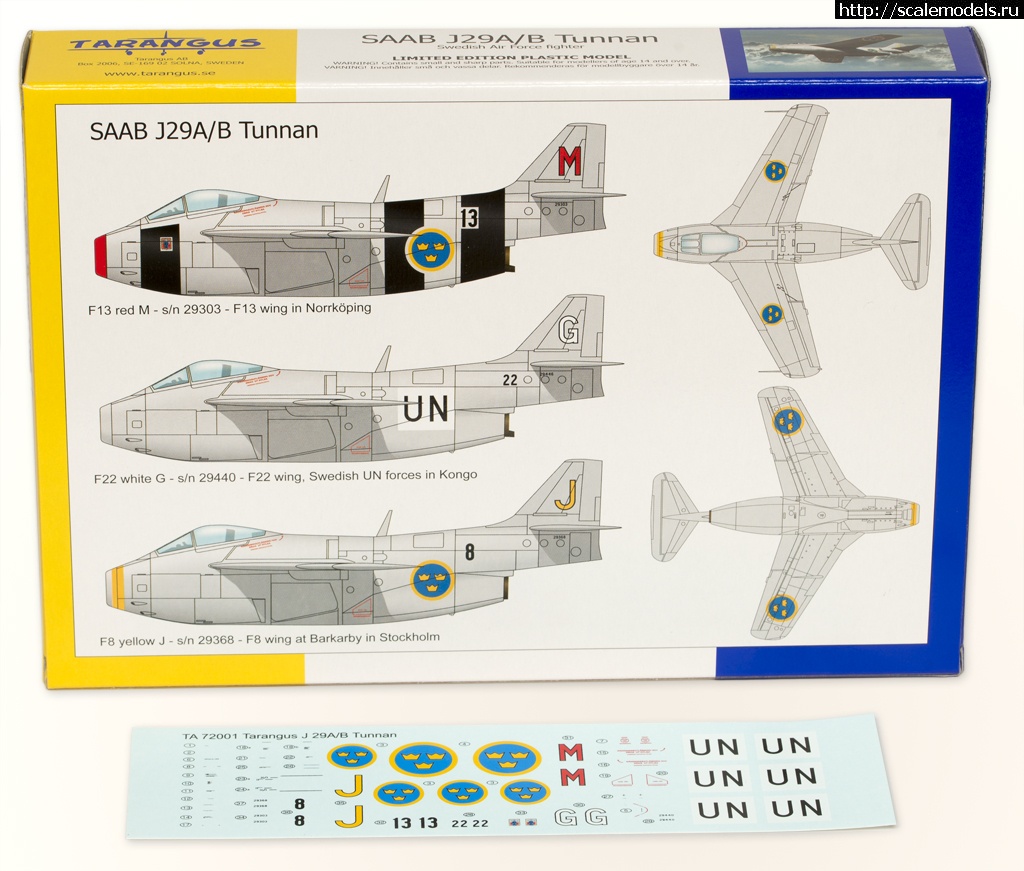 1375791947_TA7201_Box-back_Transfers.jpg : #896804/ ����� �� Tarangus: 1/72 J29A/B Tunnan(#5958) - ���������� ������� ����