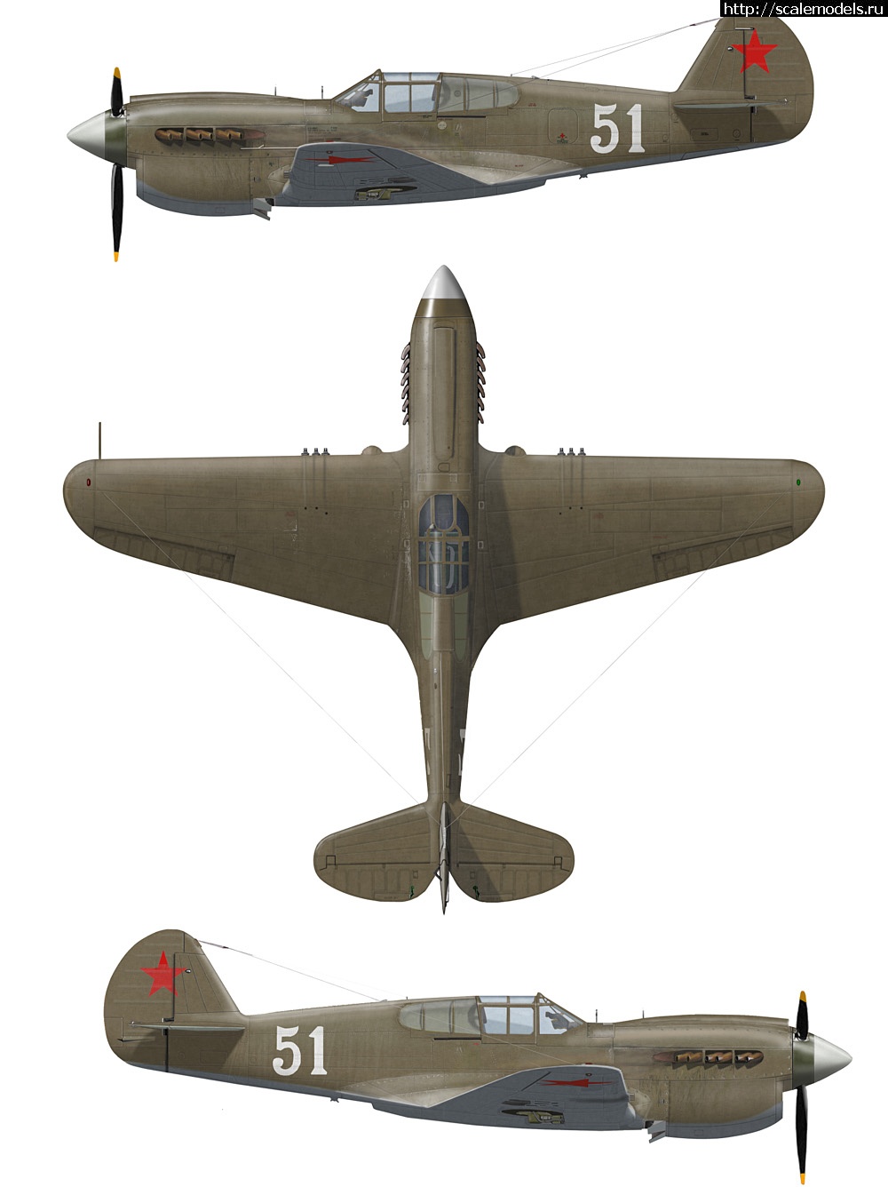 1744735688_p40e_51_prof.jpg : #1875751/ P-40E Warhawk 1/48 c  ¨ !  