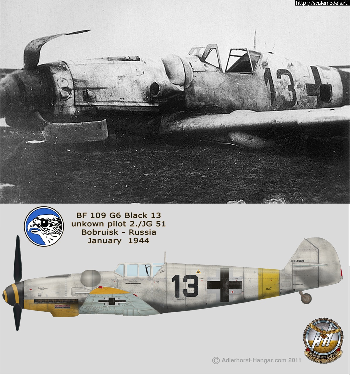 1766592924_Bf-109G6-2-JG51-Black-13-unknown-pilot-belly-landed-Eastern-Front-winter-1944.jpg : #1898851/ ����������� Bf 109 (G)- ������� �������� ����. ������� ����