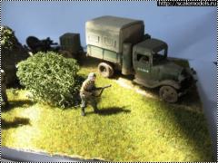 Диорама 1/72 - Заблудились (Sd Kfz 251 Italeri, Gaz 42 MW)