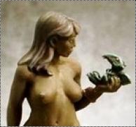 Hasslefree Miniatures 54 Mary, Naked female with Dragon Hatchling - Native With Pterodactyl