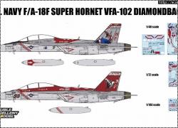 Анонс декали DXM Decals (Double Excellent Model) US Navy F/A-18F Super Hornet VFA-102 Diamondbacks