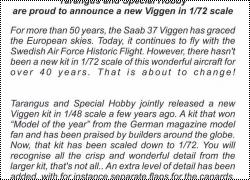 SAAB Viggen в масштабе 1/72 от Tarangus и Special Hobby